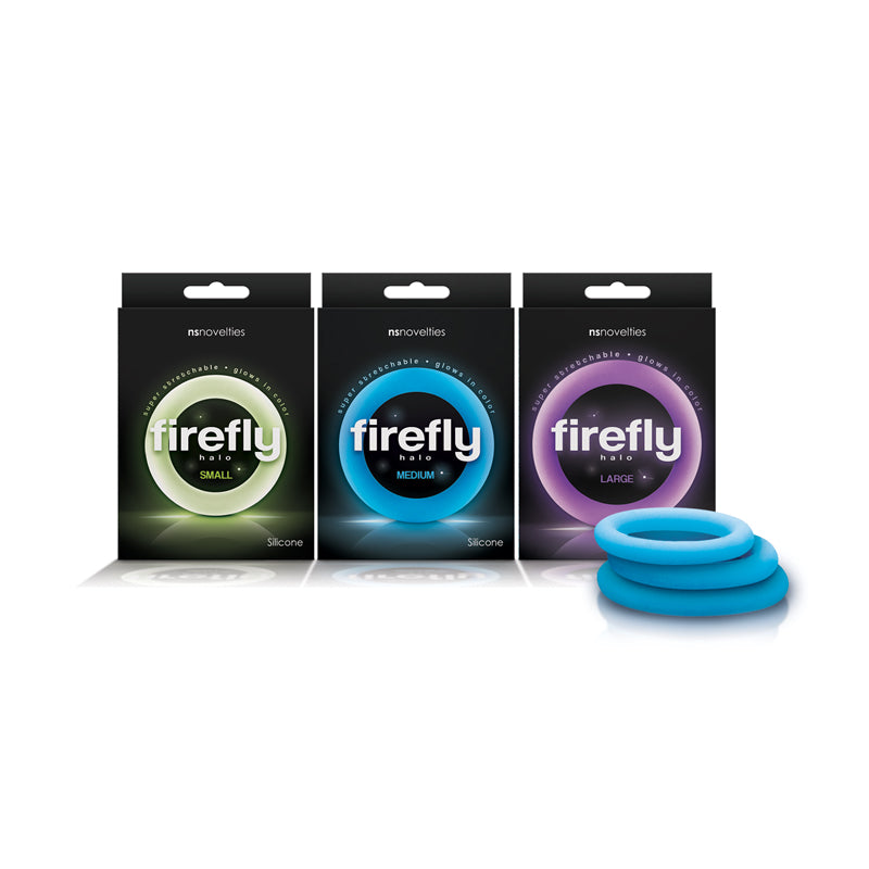 Firefly Halo Glow in Dark Clear Medium Silicone Cock Ring Clear COCK RINGS