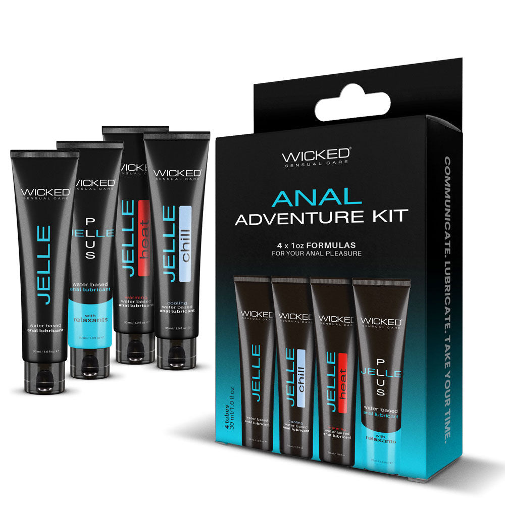 Wicked Anal Adventure Kit – Water-Based Anal Lubes and Gel Set 4x 1oz tubes > Lube > Water Based Main image