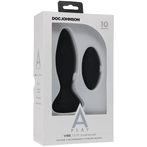 Vibe - Experienced - Rechargeable Silicone Anal Plug With Remote (Black) > Anal Range > Vibrating Butt Plugs