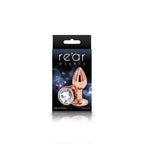 Rear Assets Rose Gold Small Butt Plug - 6.9cm Metal with Gem Base Pink Small > Anal Range > Jewel Butt Plugs