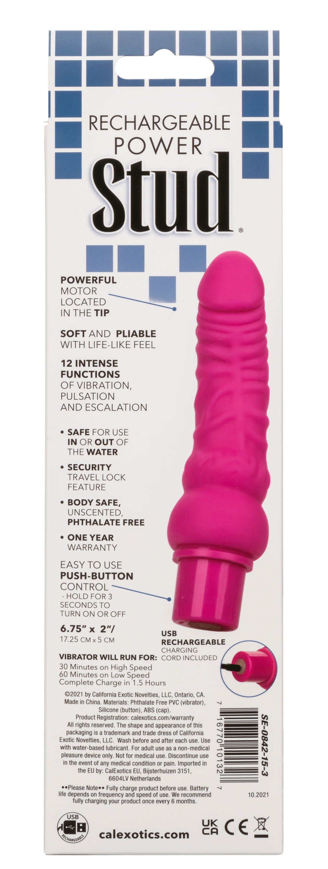 Power Stud Curvy Vibrator - Pink