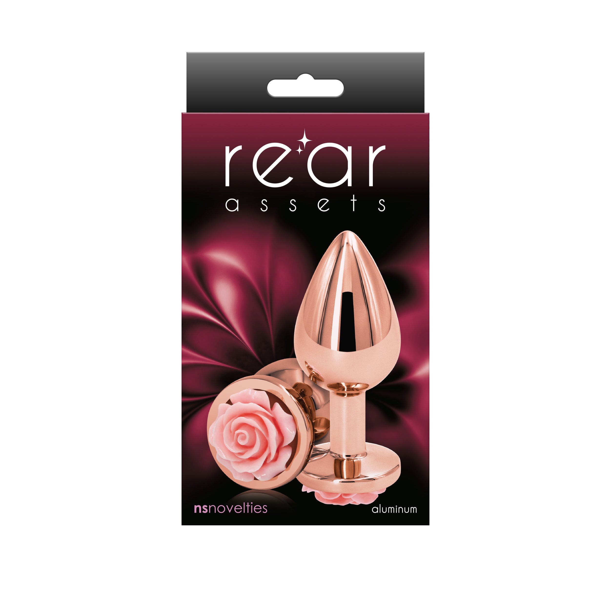 Rear Assets Rose Medium (Pink) – 8.9 cm Chrome-Plated Metal Butt Plug > Anal Range > Jewel Butt Plugs