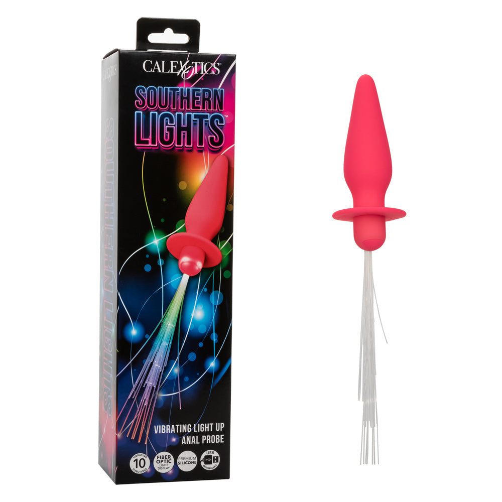 Southern Lights Vibrating Light Up Butt Plug - Pink