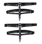 Shadow Garters – Faux Leather Garter Straps with Silver Hardware > Clothes > Hosiery > Garterbelt Sets