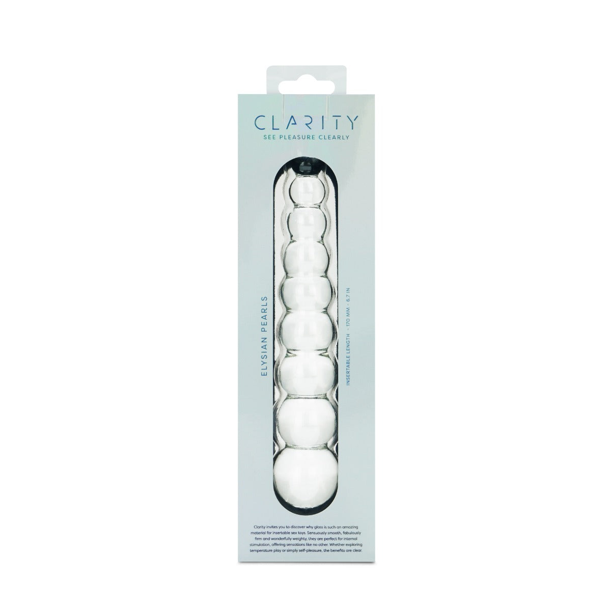 Elysian Pearls 6.7 Inch Borosilicate Glass Dildo Handblown Smooth Shaft > Glass > Dildos