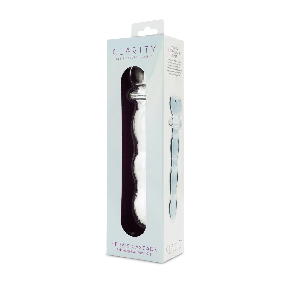Hera's Cascade Handblown Borosilicate Glass Dildo – Sculptural Handle 5.9 Inch Insertable Length > Glass > Dildos