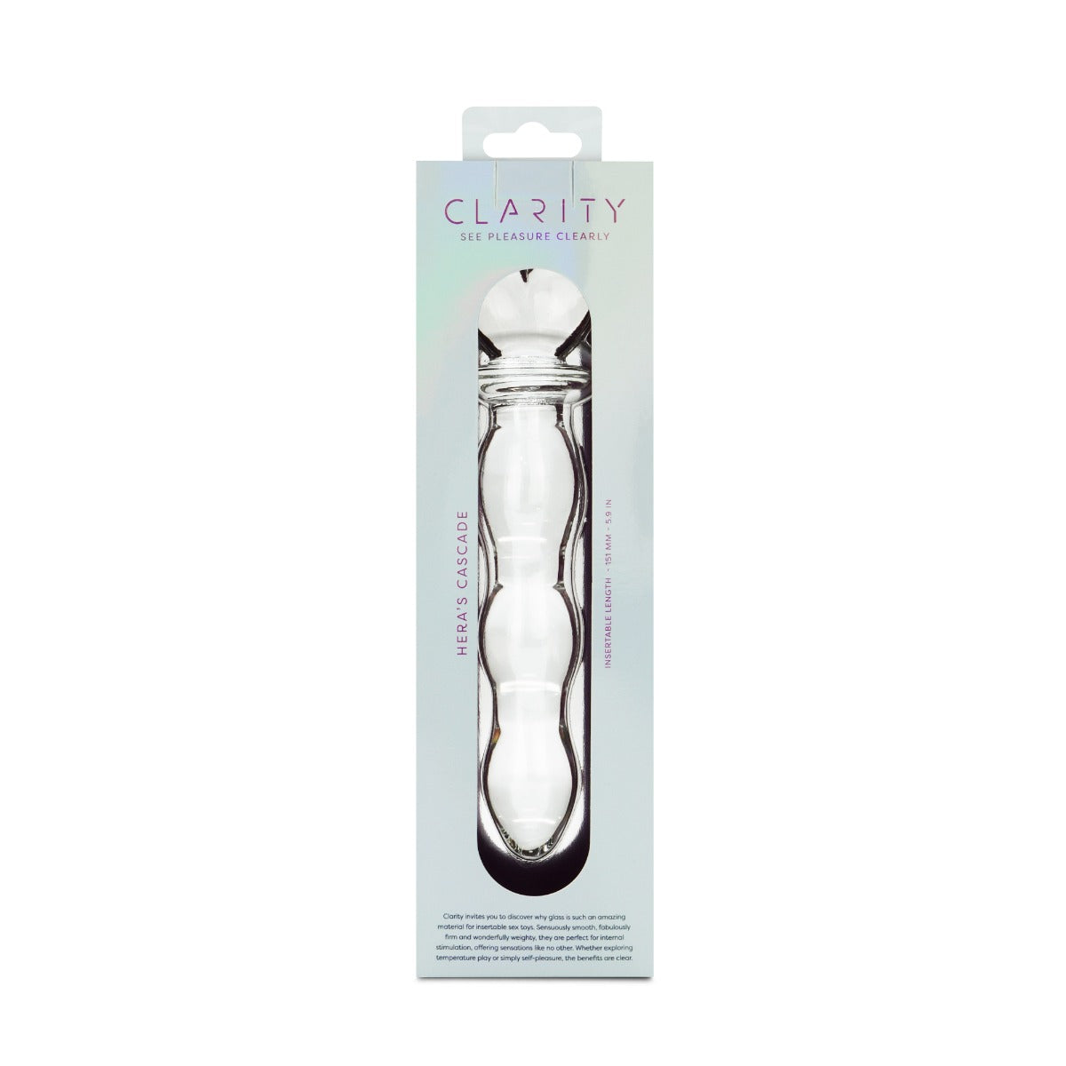 Hera's Cascade Handblown Borosilicate Glass Dildo – Sculptural Handle 5.9 Inch Insertable Length > Glass > Dildos