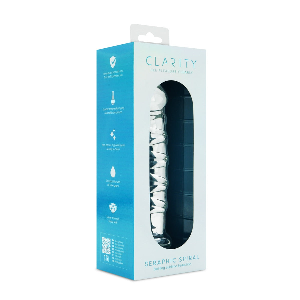 Seraphic Spiral Hand-Blown Borosilicate Glass Dildo 160mm Insertable Length > Glass > Dildos