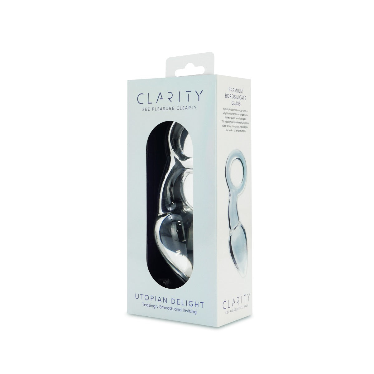 Clarity Utopian Delight – 3.5 Inch Handcrafted Borosilicate Glass Butt Plug > Glass > Dildos
