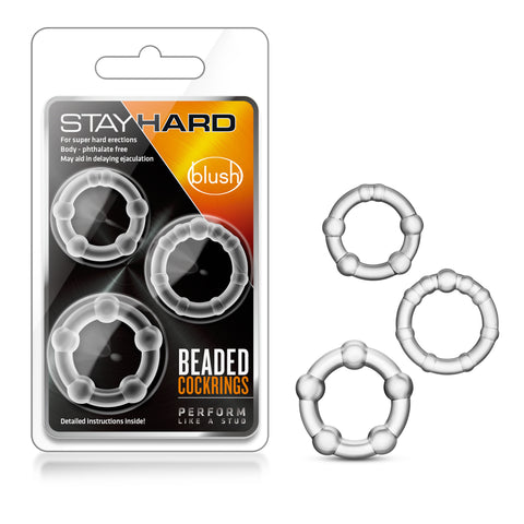 Stay Hard Beaded Cockrings Set of 3 Sizes for Enhanced Pleasure and Performance COCK RING Set