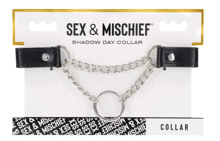 Shadow Day Collar – Faux Leather Collar with Silver Hardware Secondary image