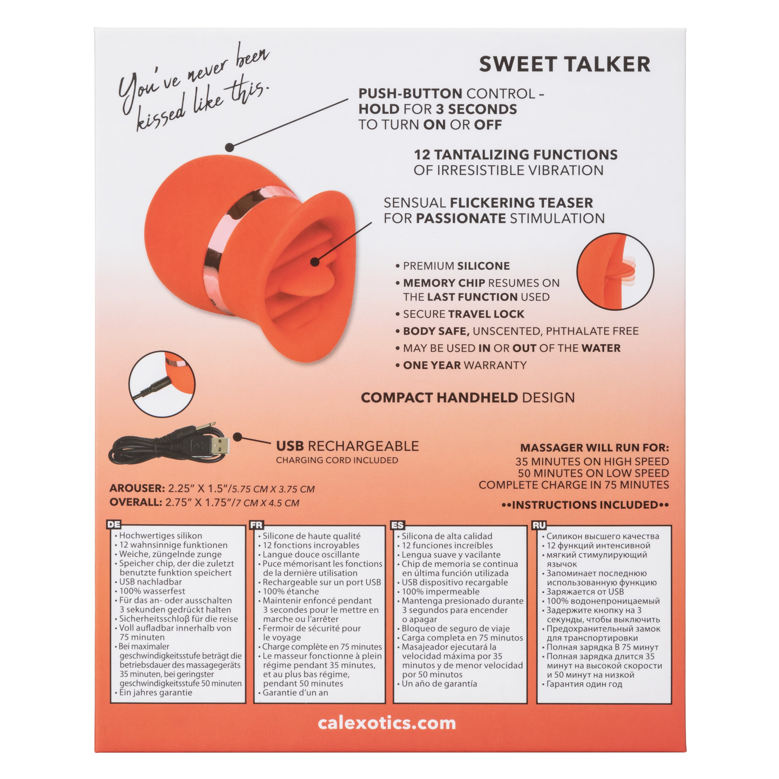 French Kiss Sweet Talker – Compact Massager with 12 Flickering Functions Vibrator > Vibrators > Finger Vibrators