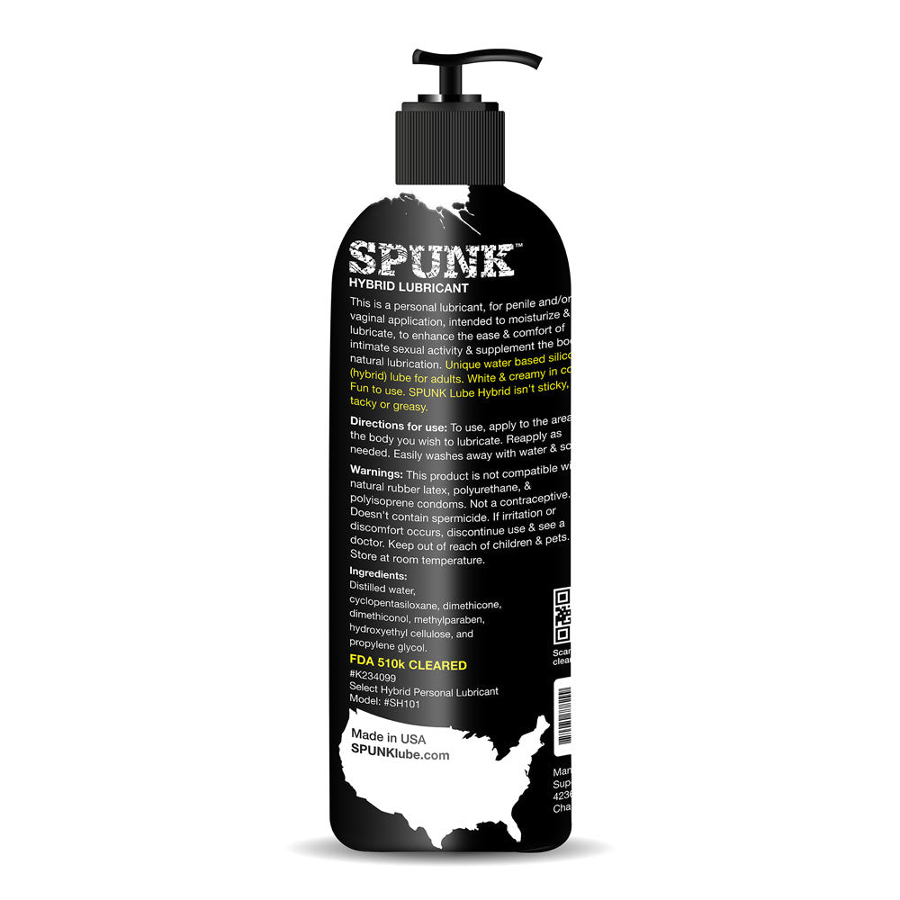 Spunk Hybrid Water Silicone Personal Lubricant Pump 16 Oz Hybrid Lube