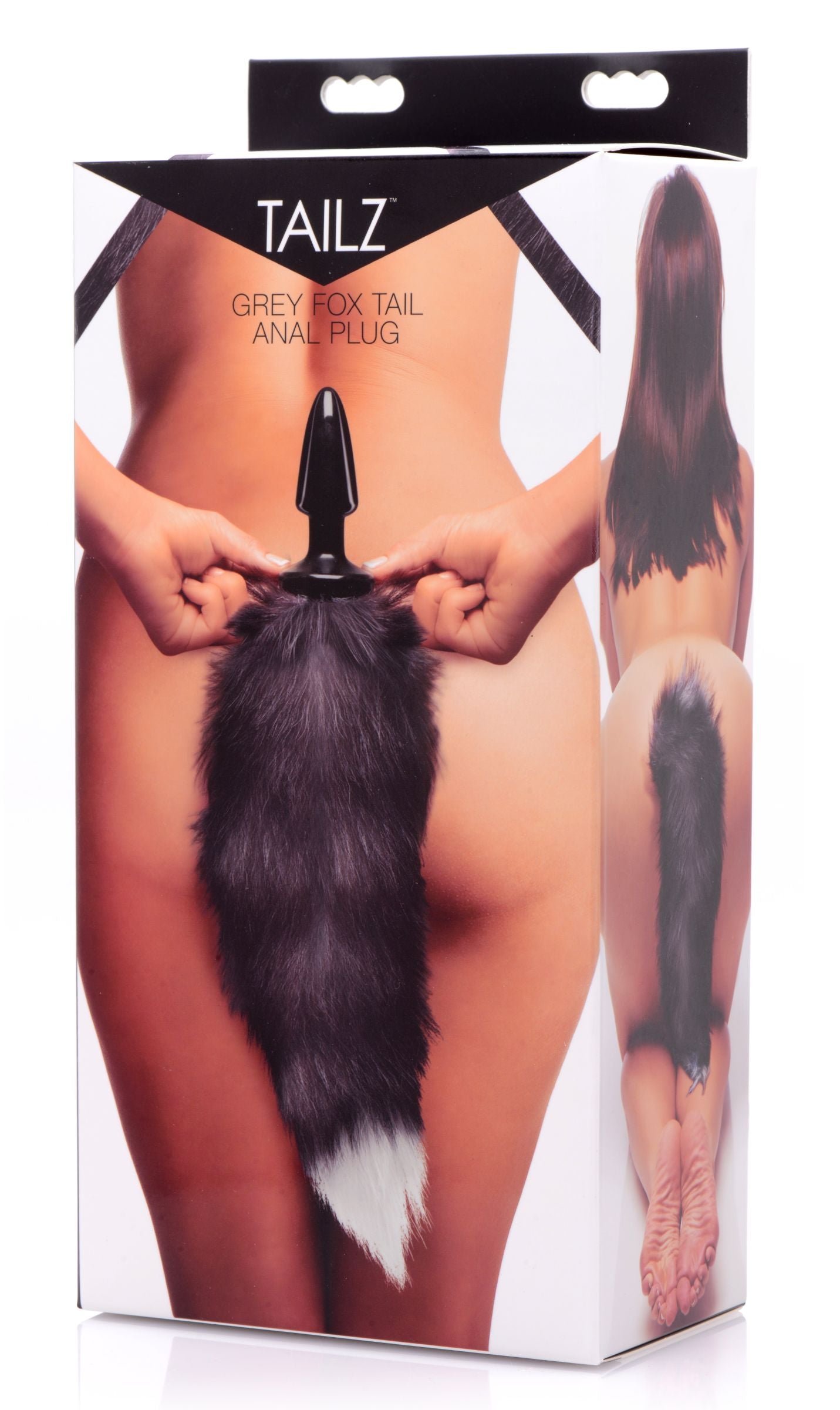 Fox Tail Anal Plug in Grey Black > Anal Range > Tail Butt Plugs