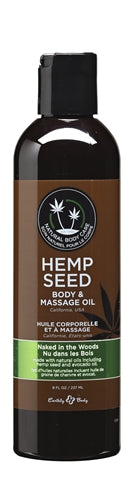 Hemp Seed Massage and Body Oil Naked in the Woods Tea and Ginger Scented 237 ml Bottle White Massage Oil