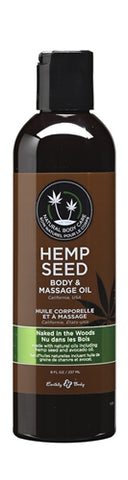 Hemp Seed Massage and Body Oil Naked in the Woods Tea and Ginger Scented 237 ml Bottle White Massage Oil