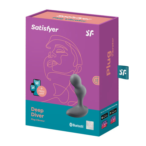 Satisfyer Deep Diver Vibrating Connect App Anal Plug Grey > Anal Range > Vibrating Butt Plugs