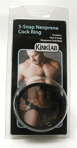KinkLab 5-Snap Neoprene Adjustable Cock Ring – Adjustable Cock Ring > Cock Ring > Adjustable