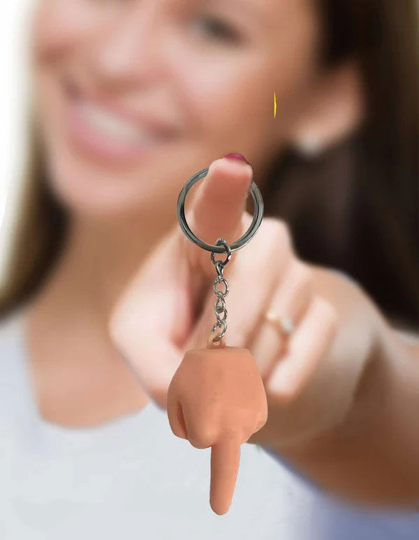 Little Genie Super Fun Squishy Middle Finger Key Chain – Cheeky Accessory 6-Pack > Novelties > Gag Gifts