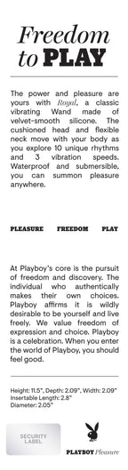 Playboy Pleasure ROYAL Velvet Silicone Wand Vibrator > Sex Toys > Massage Wands