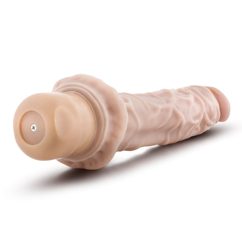 Dr Skin Cock Vibe 8 9.75 Inch Vibrating Cock Beige DONGS Vibrating