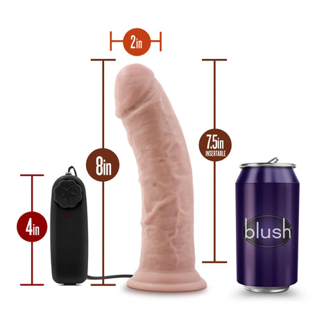 Dr Skin Dr Joe 8 Inch Vibrating Cock with Suction Cup Vanilla DONGS Vibrating