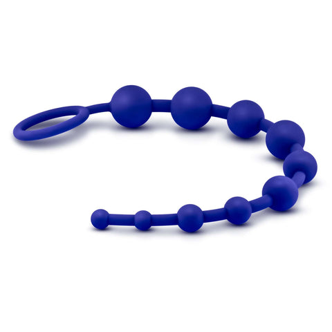 Luxe Silicone 10 Beads Indigo Anal Toy 12.5 Inch Length