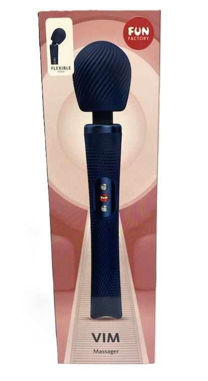 Fun Factory VIM – USB-C Rechargeable Weighted Rumble Silicone Massage Wand Blue > Sex Toys > Massage Wands