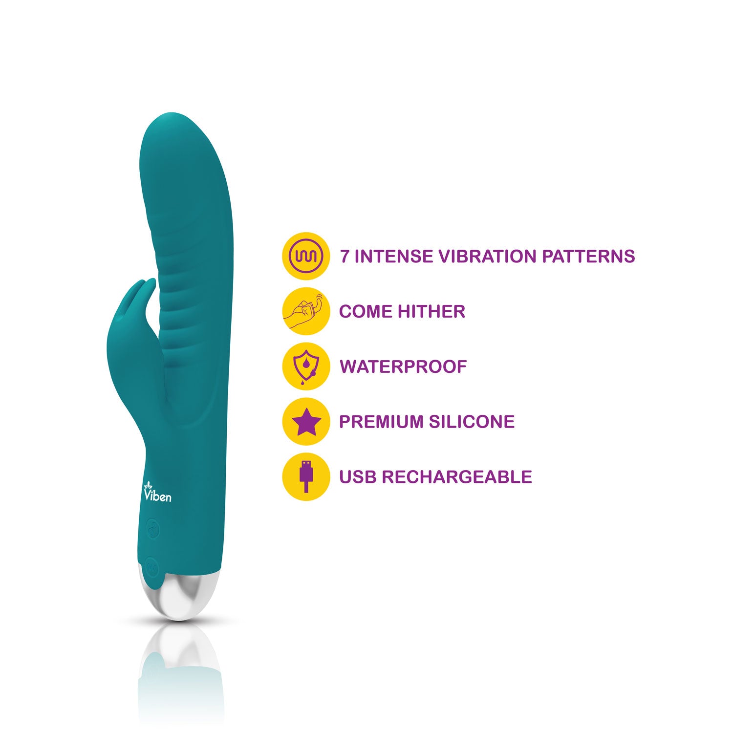 Viben Alluring Come Hither Rabbit Vibe Ocean G-Spot Massager Vibrators - G Spot