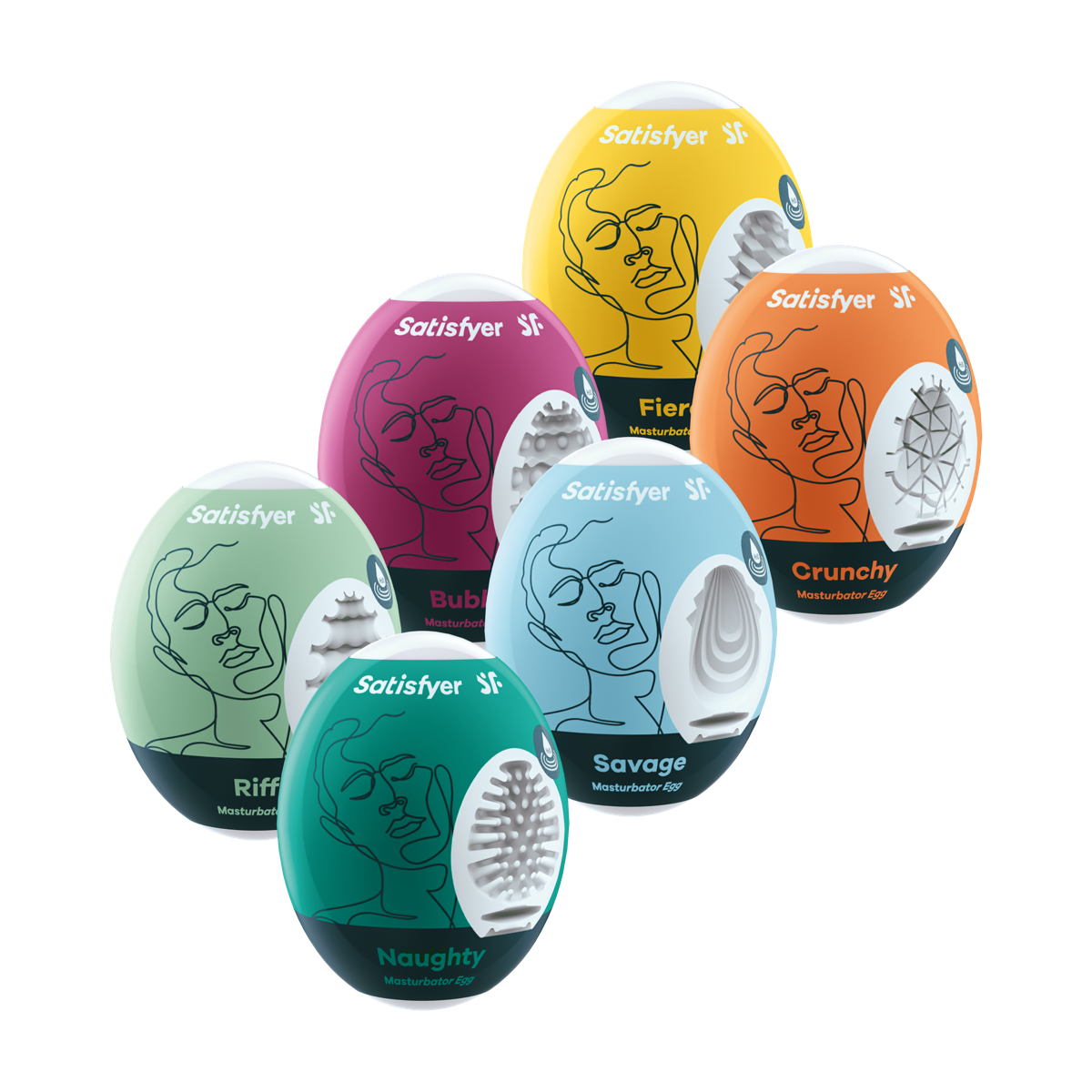 Satisfyer Masturbator Eggs Assorted Pack 6 Compact Size Masturbators > Sex Toys For Men > Masturbators Cup