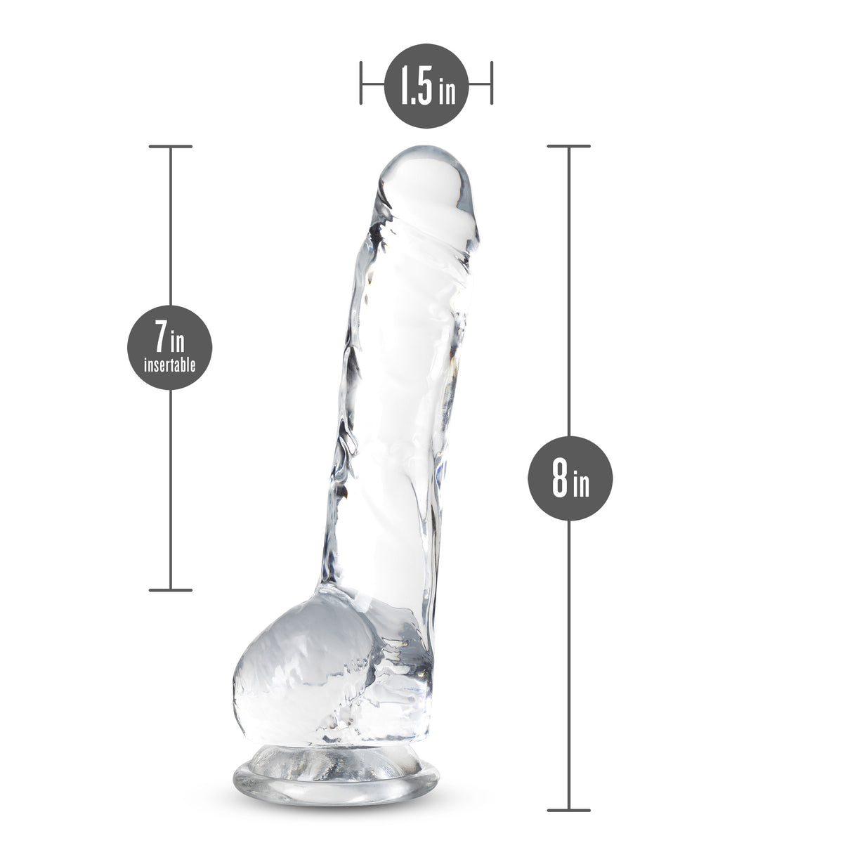 Naturally Yours Crystaline Suction Cup Dildo – 6, 7 or 8 Inch > Dildos > Realistic Dildos