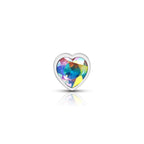 Cheeky Charms Silver Metal Butt Plug with Heart Clear Jewel Medium > Anal Range > Jewel Butt Plugs