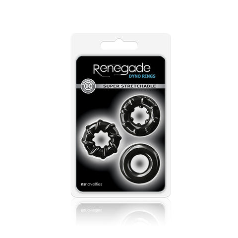 Renegade Dyno Rings Black Cock Rings Set of 3 Black > Cock Ring > Sets