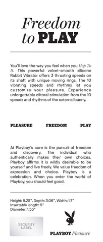 Playboy Pleasure HOP TO IT Rabbit Vibrator 23.5cm > Vibrators > Ladies > Rabbit