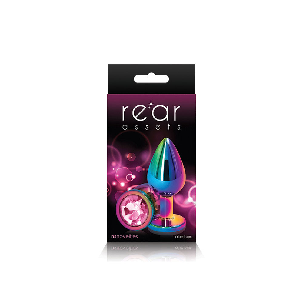 Rear Assets Multi Medium (Pink Gem) – Lightweight Metal Butt Plug > Anal Range > Jewel Butt Plugs