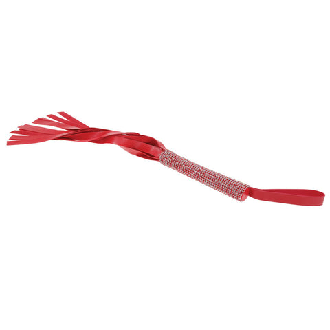 Sex & Mischief Amor Sparkle Flogger 33cm Red Vegan Leather Whips & Paddles