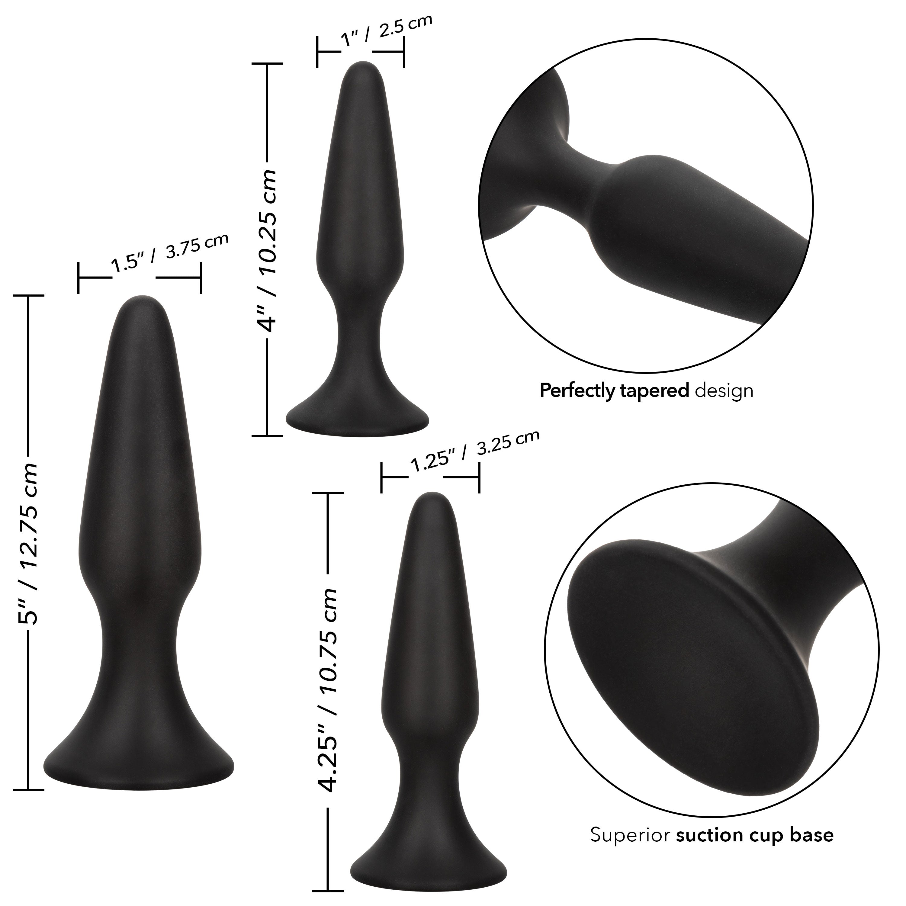 Colt Anal Trainer Kit – Silicone Graduated Anal Plug Set for Beginners > Anal Range > Butt Plug Kits