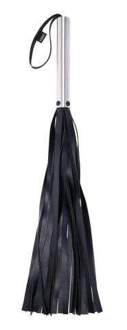 Edge Flogger Whip with Metal Handle for Impact Play Silver Whips & Paddles