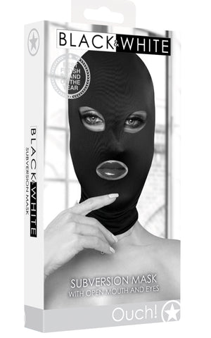 Ouch Subversion Mask with Open Mouth – Comfortable Hood > Bondage Gear > Bondage Hoods