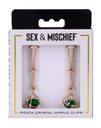 Indica Crystal Nipple Clips (Green) – Adjustable Tension Nipple Clips > Sex Toys > Nipple Clips
