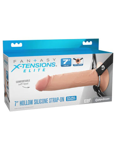 Fx Elite 7 Inch Silicone Hollow Strap On Flesh STRAP-ONS