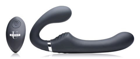 Mighty Rider 10X Strapless Strap-On Black with Remote Control > Dildos > Strapless Strap Ons