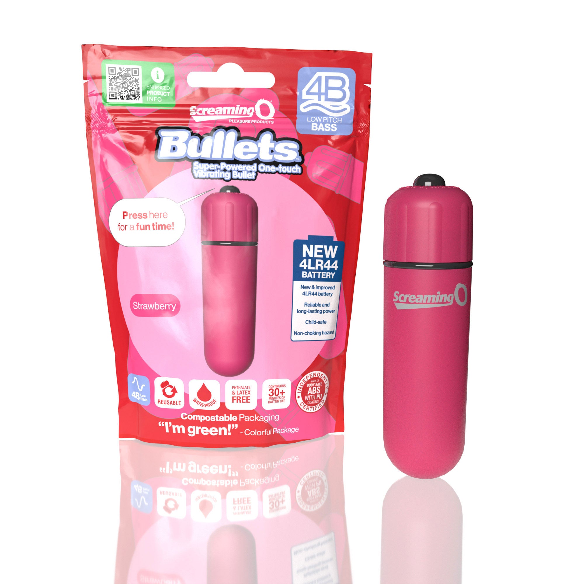 Screaming O Bullets 4B Low Pitch Bass – Powerful Motor Rechargeable Bullet Vibrator > Vibrators > Mini Vibrators