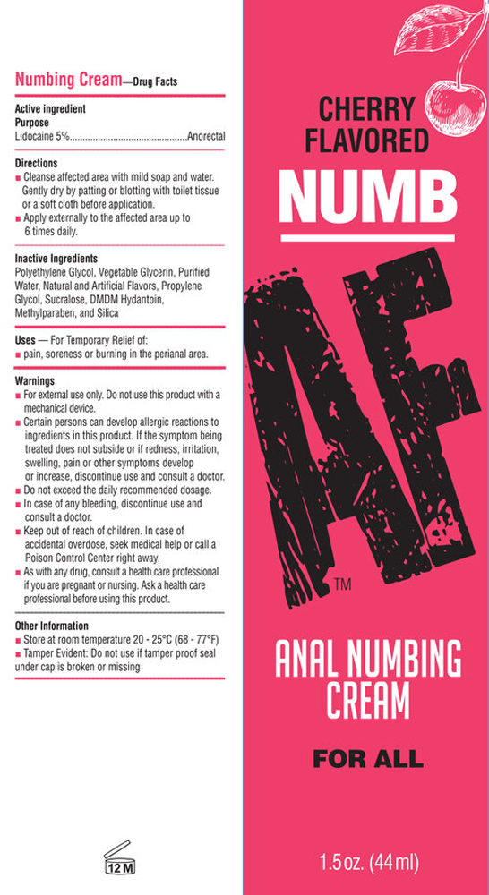 Numb AF Cherry Flavored Anal Numbing Cream 44ml Tube Default Title > Lube > Anal