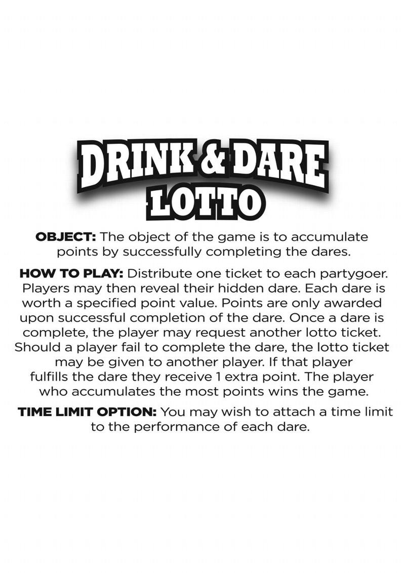 Glitterati Drink and Dare Lotto Game – Interactive Party Game for Hens Celebration > Novelties > Party Supplies