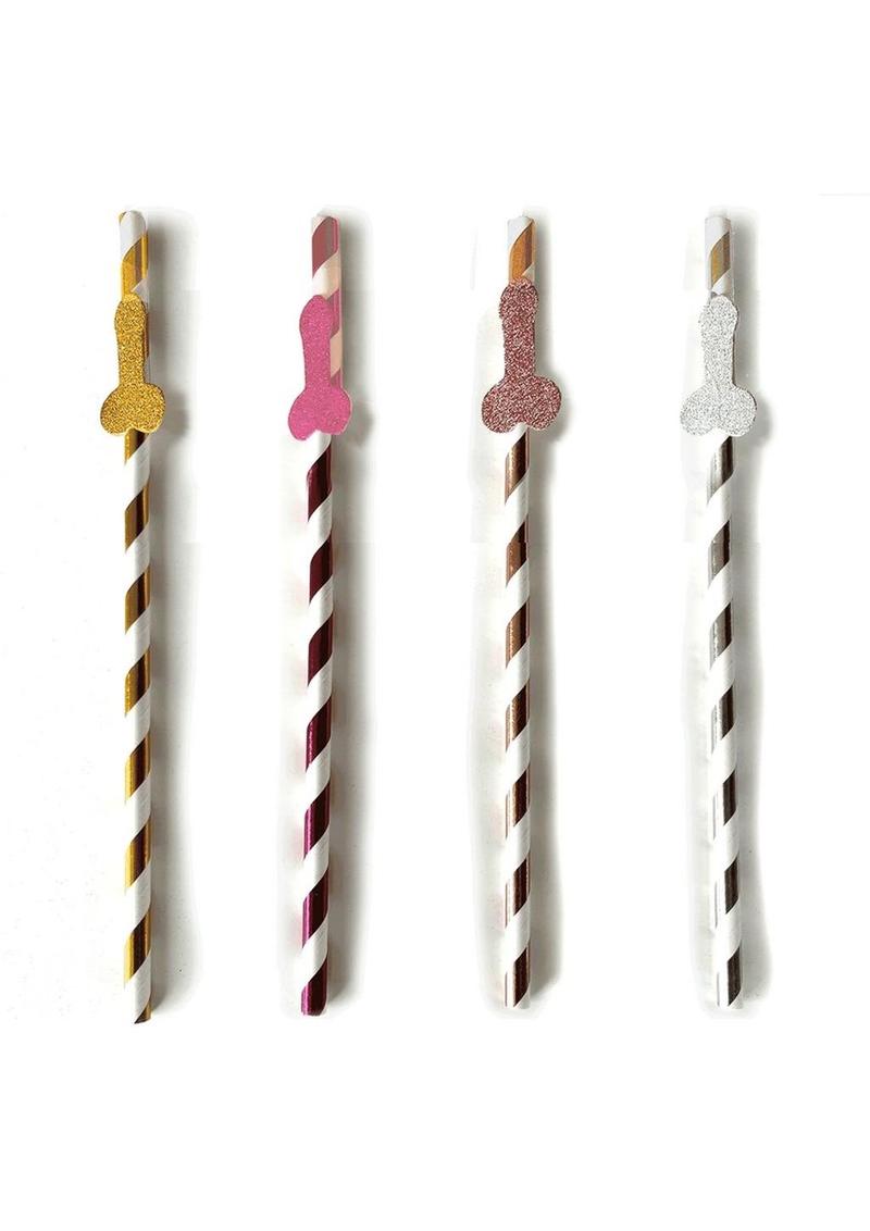 Glitterati Penis Tall Straws Party Straws 8 Pack > Novelties > Party Supplies