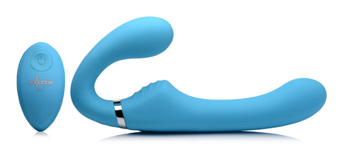 Mighty Rider 10X Strapless Strap-On Blue with Remote Control > Dildos > Strapless Strap Ons