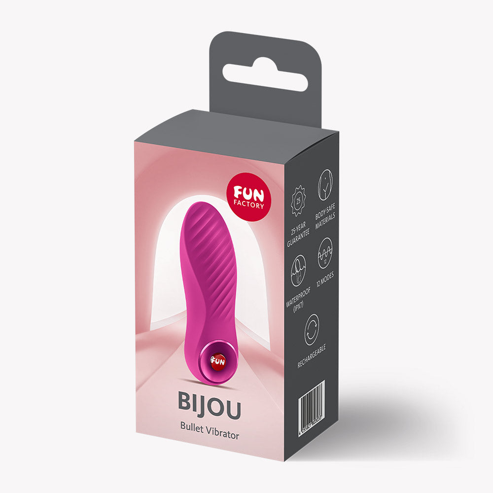 Fun Factory Bijou – USB-C Rechargeable Soft Silicone Compact Bullet Vibrator Magenta > Vibrators > Mini Vibrators