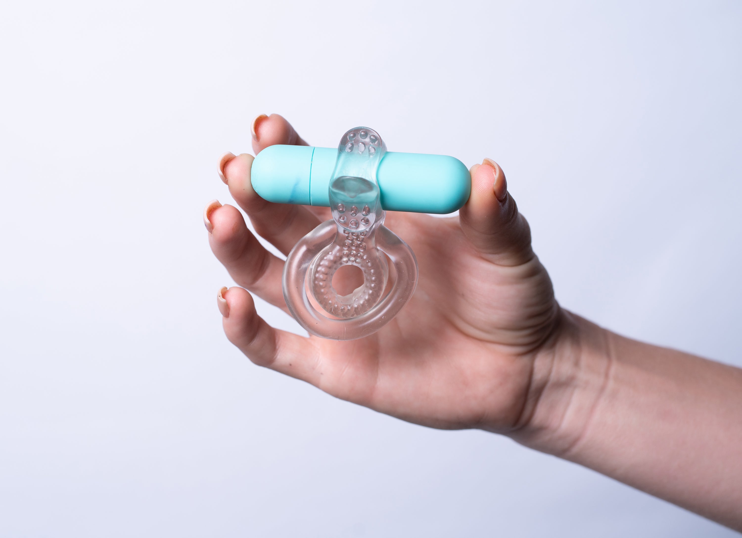 Maia Jayden - Blue USB Rechargeable Vibrating Cock & Ball Rings BULLETS