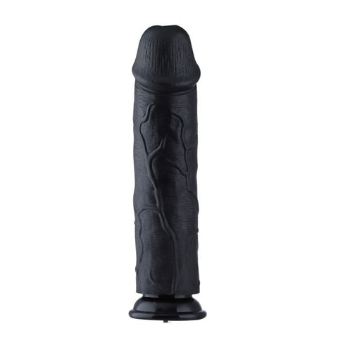 HiSmith - 11" Silicone Black Curved Dildo (KlicLok)